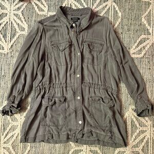 2016 Lucky Brand Gray Army Green utility Lyocell jacket L